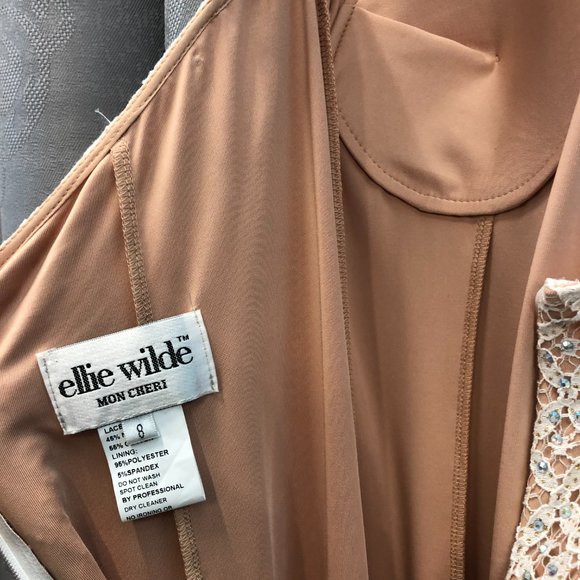 Ellie Wilde New Wedding Prom Dress, Sexy Vintage Lace Halter, Reg $999 Size 6 - Picture 6 of 7